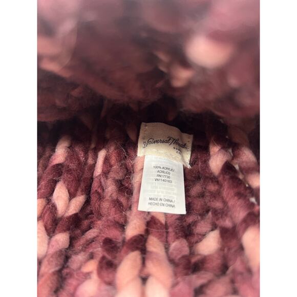 Chunky Knit Purple Pink Universal Thread Beanie Hat Acrylic Winter Small - Picture 6 of 8